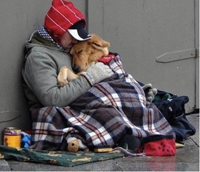 Kutyáját óvó hajléktalan, önzetlen szeretet