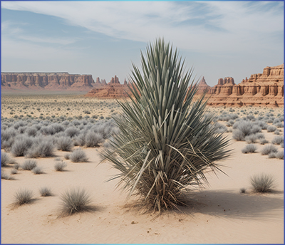 sivatagban magányosan álló yucca